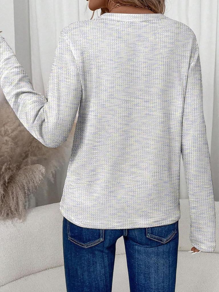 Autumn Women's Fashion V-Neck Long Sleeve T-Shirt, Trendy and Versatile Top