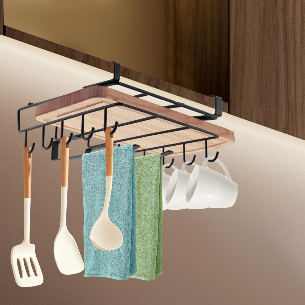 Black Carbon Steel  Hanging Chopping Board Rack, Kitchen Organizer Rack for Cutting Board Chopping Board Shelf Holder, Floating Shelves