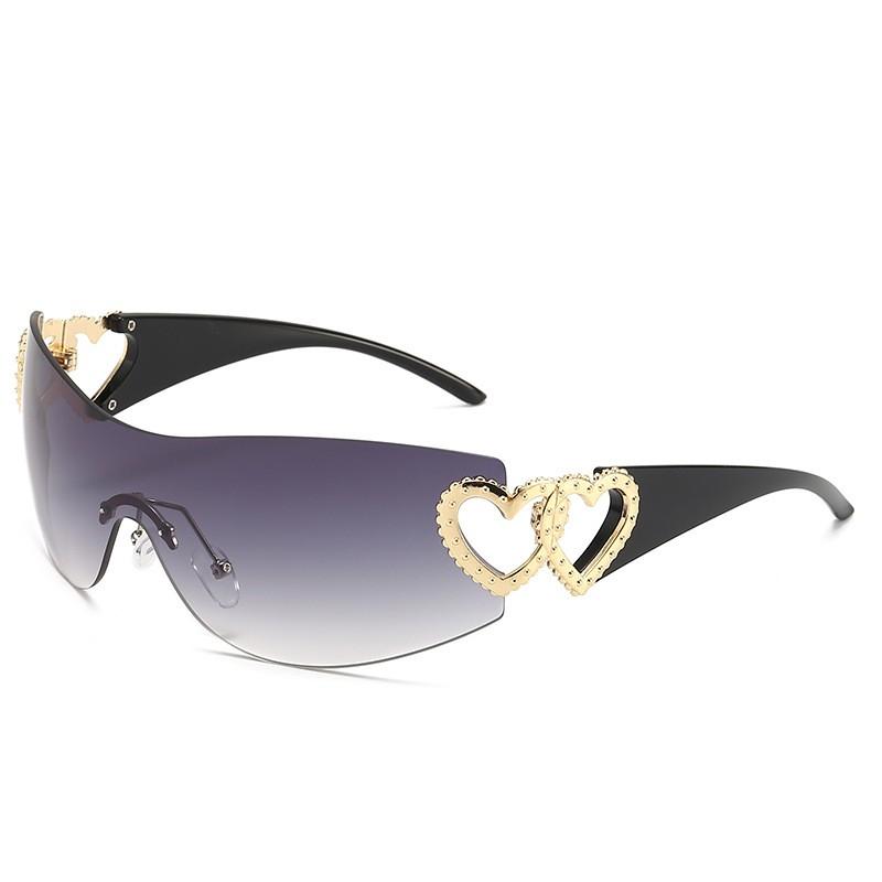 Fashion Love Sunglasses Luxury Designer PC Sunscreen Frameless Y2K Women Future Style Sun Glasses Lentes De Sol Mujer