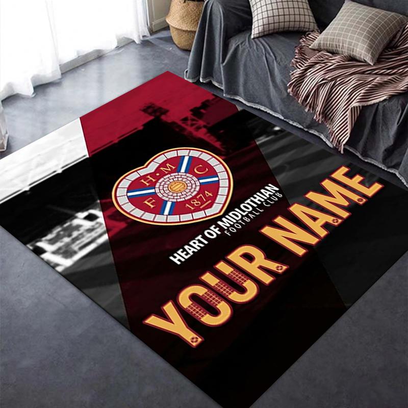 Custom Name Heart of Midlothian Carpet Rug for Living Room Bedroom Home Sofa Decoration,Kids play Non-slip Floor Mat
