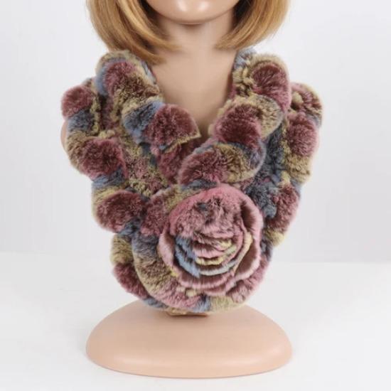 Нові Жіночі Зимові Хутряні Шапки Шарфи Набори Натуральні Теплі Справжні Шапки з Хутра Кролика Рекс Шарфи Леді В'язані Шапки з Натурального Хутра Шарф