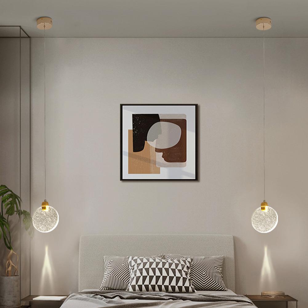 Modern LED Pendant Light Crystal Hanging Light Gold Circular Pendant Light Nordic LED Hanging Lamp for Kitchen Bedroom