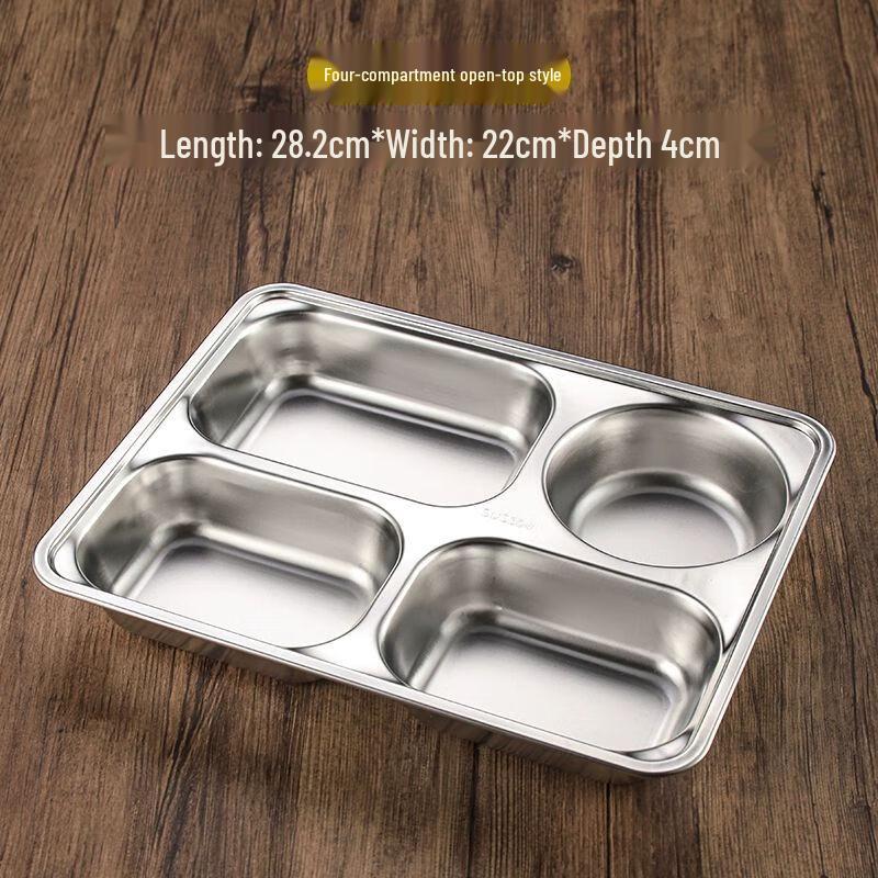 Thickened 316 Stainless Steel Compartment Lunch Tray