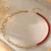 Hip Hop Zircon Paperclip Splicing Titanium Steel Clavicle Necklace For Women