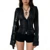 French Style Slim Fit Striped Long Sleeve Shirt