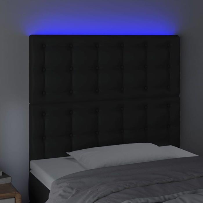 VidaXL Tête de Lit à LED Meuble de Chambre à Coucher Accessoire de Lit Simple Tête de Cadre de Lit Intérieur Noir 3122502