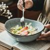 Kiln Change Ingot Big Bowl Retro Ceramic Bowl Household Bowl Vegetable Bowl Salad Bowl Restaurant Tableware Noodle Bowl Soup Bowl