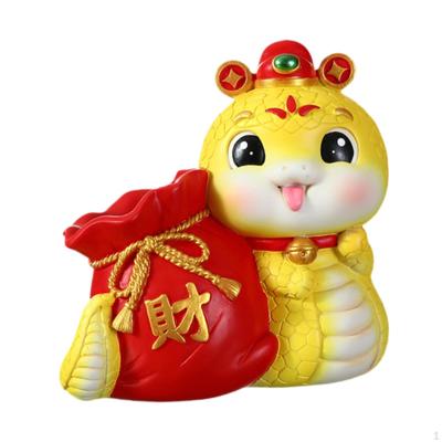 Chinesische Schlange Jahr Figur Stifthalter 4,5x2,7x4,5 Zoll Multifunktionale Schreibtischdekoration Lunar