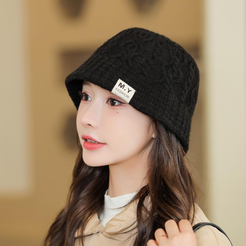 

Hats for Women Autumn and Winter Basin Hat Knitted Wool Hat Fisherman Hat Warmth and Thickened Face Showing Small Pullover Hat Head Hat M（56-58cm）