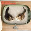 Open Style Cat Litter Box Thickened Cat Litter Box High Side Splash Proof Pet Toilet Simple and Oversized Odor Proof Cat Toilet
