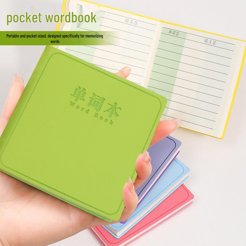 

Compact A7 English Vocabulary Square Leather Notebook for Students фіолетовий