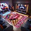 1PC Custom Name Beauty Collection Glitter Lips Theme Floor Mat Ideal for Living Room, Game Rooms, Office, Bedroom,Floor Mat Playful Design