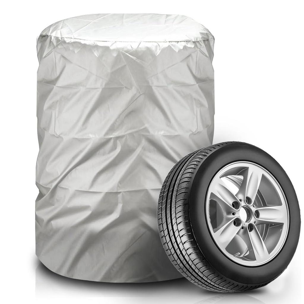 AUTOSKY Tire Cover, Outdoor, Waterproof, Oxford 420D Fabric, 4 Pieces, For Light Vehicles, Tire