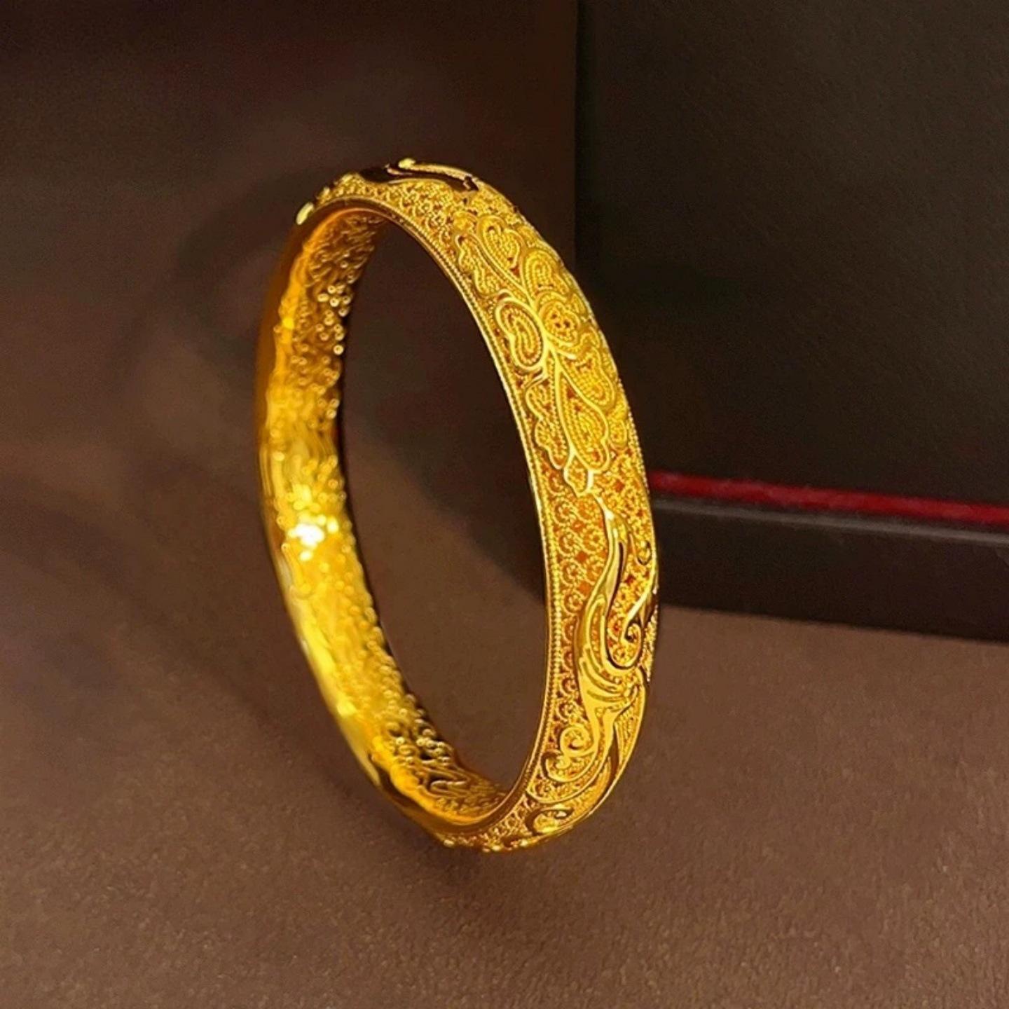 Hollow Filigree Phoenix Auspicious Bracelet Women s High-end Bracelet 17CM