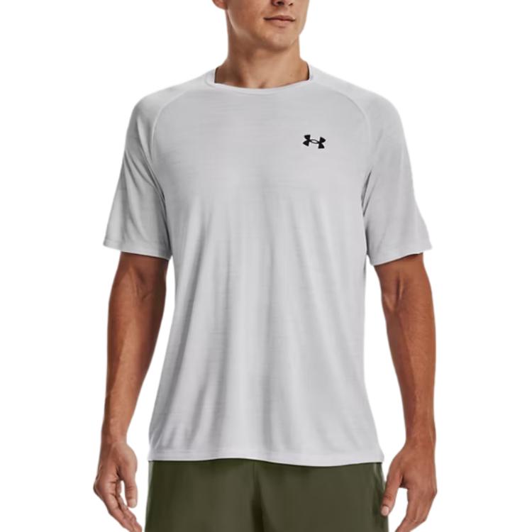Under Armour Round Neck Sweat-Wicking Quick-Dry Short Sleeve T-Shirt Men Tops Gray 1377843-014