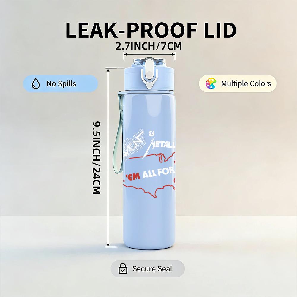 PC Winged angel figure monochrome sketch print 750ml colorful plastic sports water bottle leakproof pop up lid with straw for outdoor work home use
