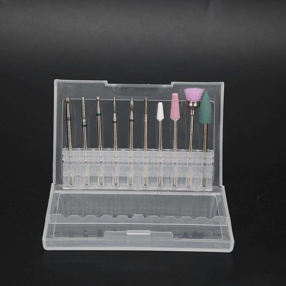 10pcs Nail Art Grinding Head Dead Skin Removal Nail Drill Bits Sanding Polishing Head Set