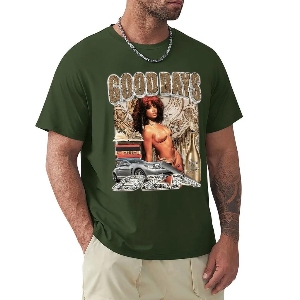 GOODDAYS SZA Rap Hip Hop 90s Retro Vintage T Shirt Harajuku Short Sleeve T-shirt 100% Cotton Graphics Tshirt Tops