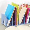 Acrylic Bookends with Four-Compartment Dividers Bookend Horizontal And Vertical Use Durable Acrylic Desktop Organizer for Office And Home