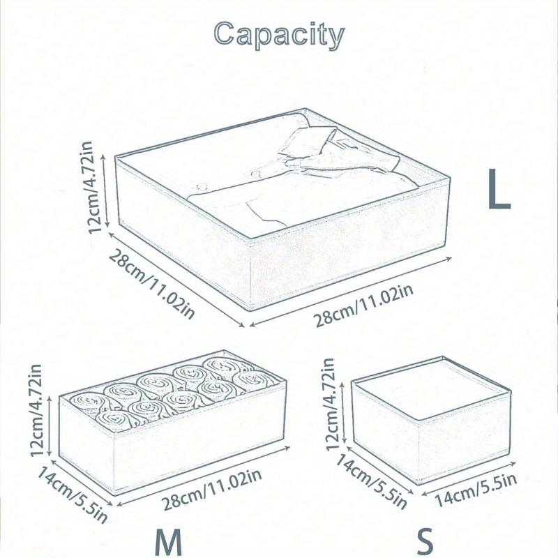 Foldable Fabric Storage Box, Wardrobe, Dressing Table, Drawer Organizer, Fabric Basket, Box Container, Baby Clothes Divider, Underwear, Bra, Socks
