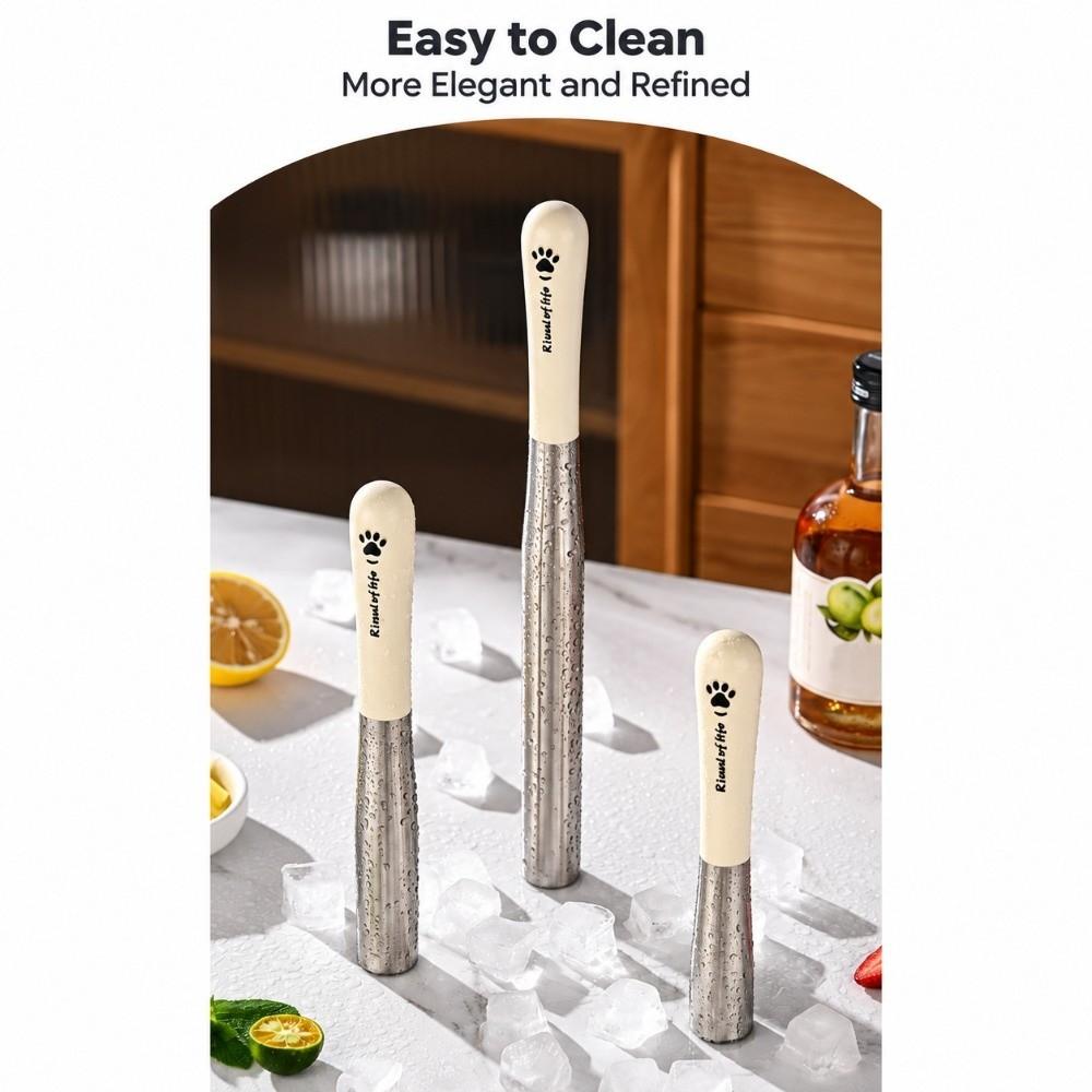 Heavy Duty Fruit Muddler Stainless Steel Ice Muddler Puree Making Lemon Hammer Bar Tools