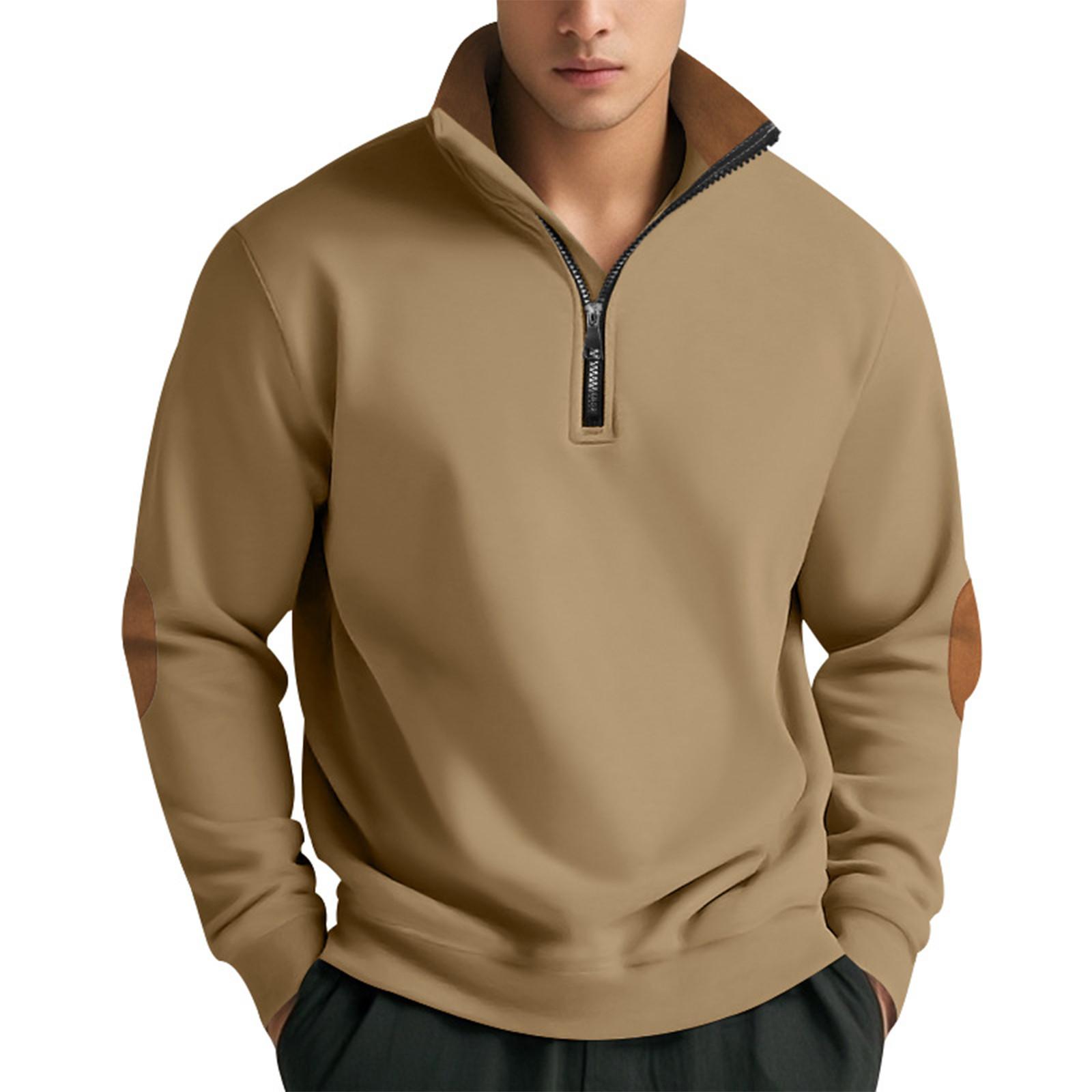 

Men s Sweatshirt Loose Solid Color Outdoor Warm Breathable T-Shirt Top XXXL верблюд