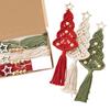 Bohemian Tassels Christmas Tree DIY Material Pack Set Handwork Wall Hanging XmasTree Macrames Kits for Living Room Decor