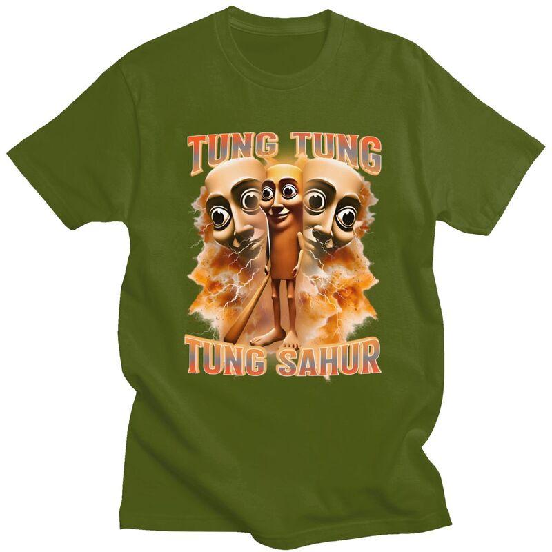 Tung Tung Tung Sahur Italian Brainrot T Shirt Unisex Women ShortSleeve Tshirts Summer Casual Graphic Tee Cotton Slim Fit Clothes