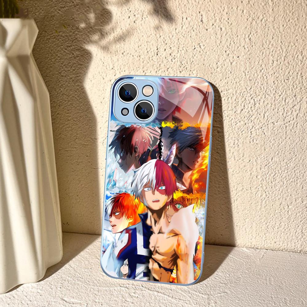 

My Hero Academia Shoto Todoroki Phone Case For iPhone 14 13 12 Mini 11 Pro XS Max X XR 14 Plus Tempered Glass Cover iphone 14
