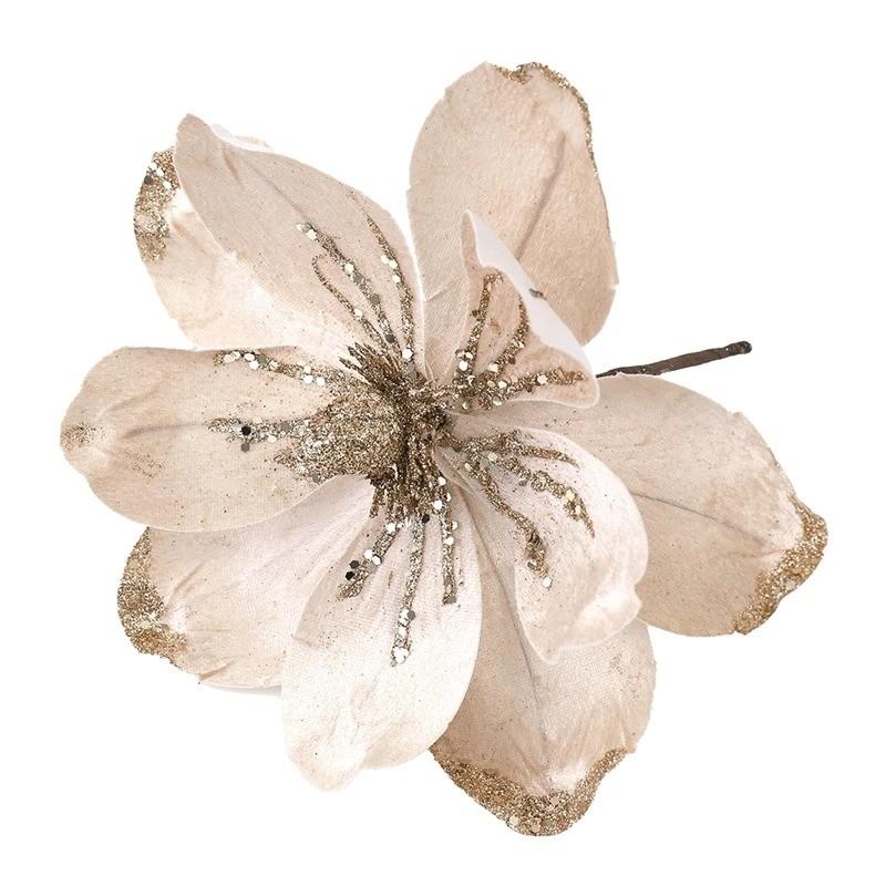 

1Pcs Glitter Artificial Flowers 24cm Big Fake Flowers Christmas Decoration for Home Decor Xmas Tree Ornament Gifts Accessories 1pcs шампанського
