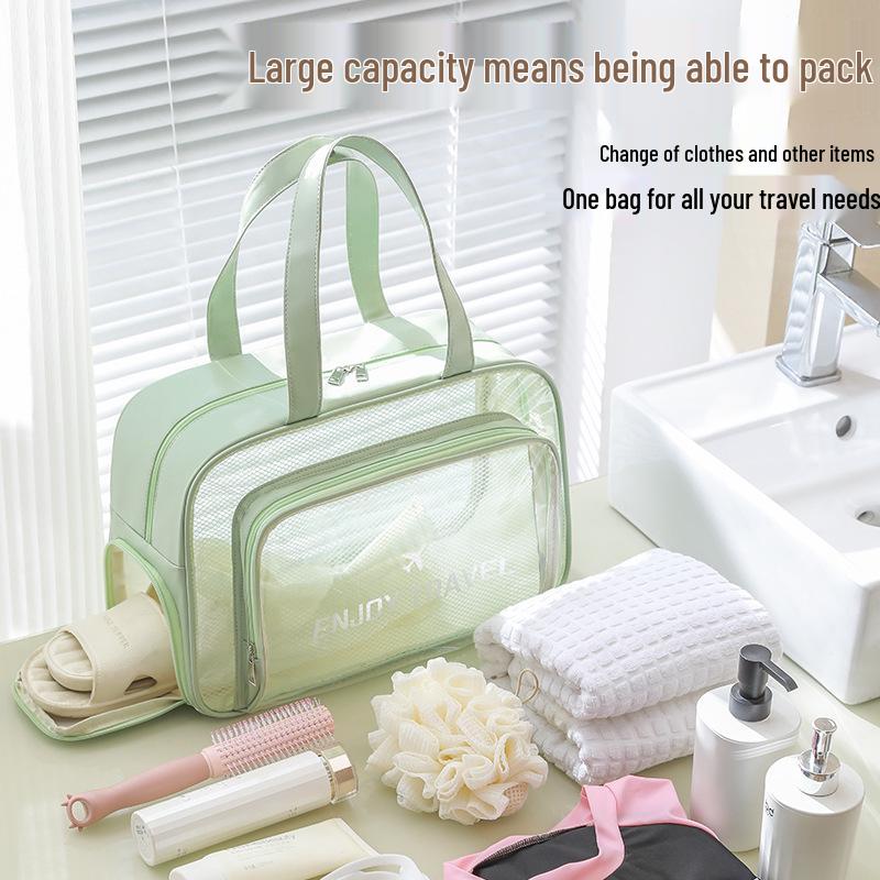 Large Capacity Waterproof Travel Bag with Shoe Compartment - Portable Handheld and Beach Ready.