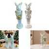 Easter Bunny Figurine Easter Decor Rustic Rabbit Statue for Shelf Farmhouse Office