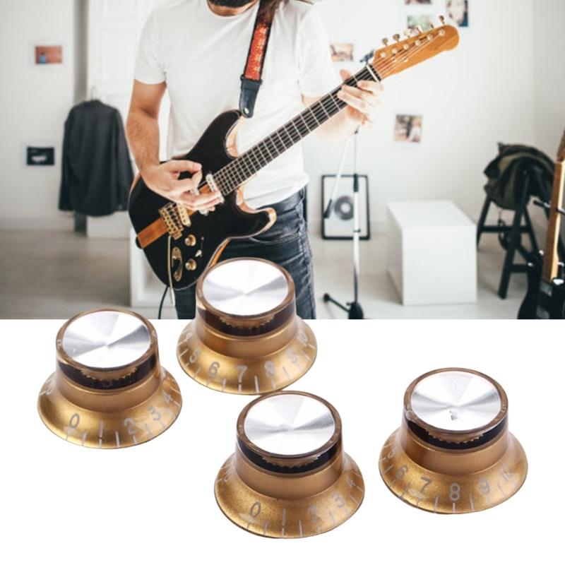 4pcs Electric Guitar Effect Knobs Volumes Tone Control Knobs Plastic Top Hat Speed Control Knobs Replacement Part