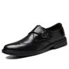 Fashion Genuine Leather Men Dress Shoes Crocodile Pattern Oxfords Brogue Shoes Lace Up Mens Casual Shoes Luxury Brand Business Footwear