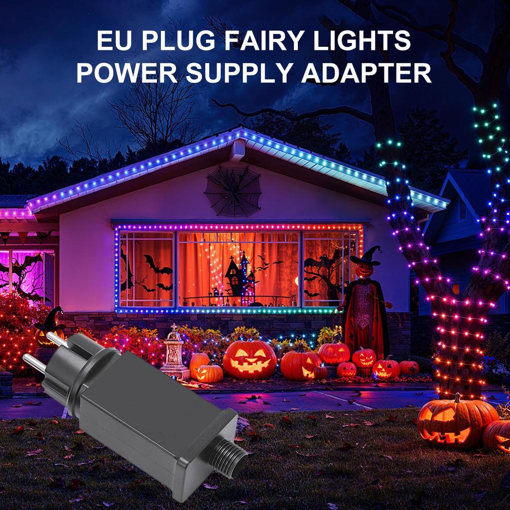 String Light Power Adapter 12V EU Plug LED Fairy Light Adapter IP44 Waterproof Low Voltage Transformer For Outdoor Christmas