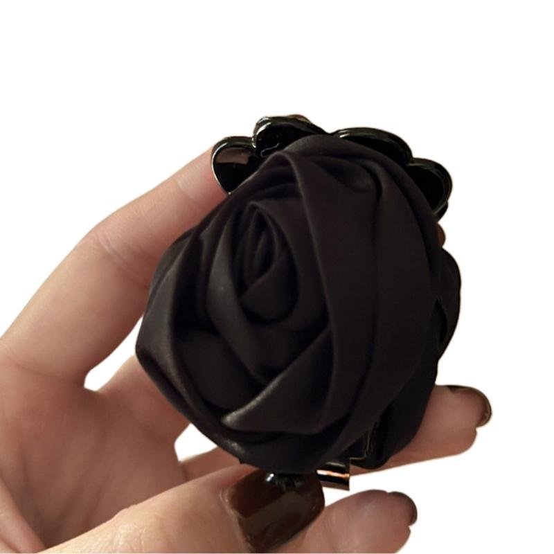 Non-Slip Satin Hair Claw Cute Ponytail Catch Strong Hold Princess Hairpin