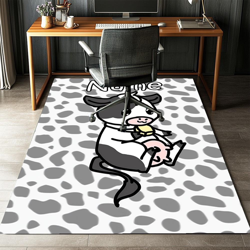 Tappeto Personalizzato con Stampa Mucca, Tappeto per Sedia da Ufficio Soggiorno Camera da Letto Cucina Decorazioni Regali.