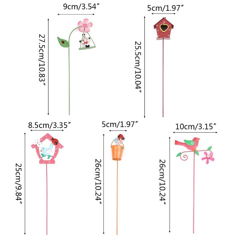 Vaso de Flores Estacas de Jardim Decoração Casa Estacas de Pássaros Metal Arte de Quintal Enfeites para Mãe Presente de Dia das Mães Decoração Interna Externa