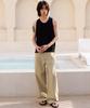 SIGNATURE One-Pleat Wide Cotton Pants [Beige]