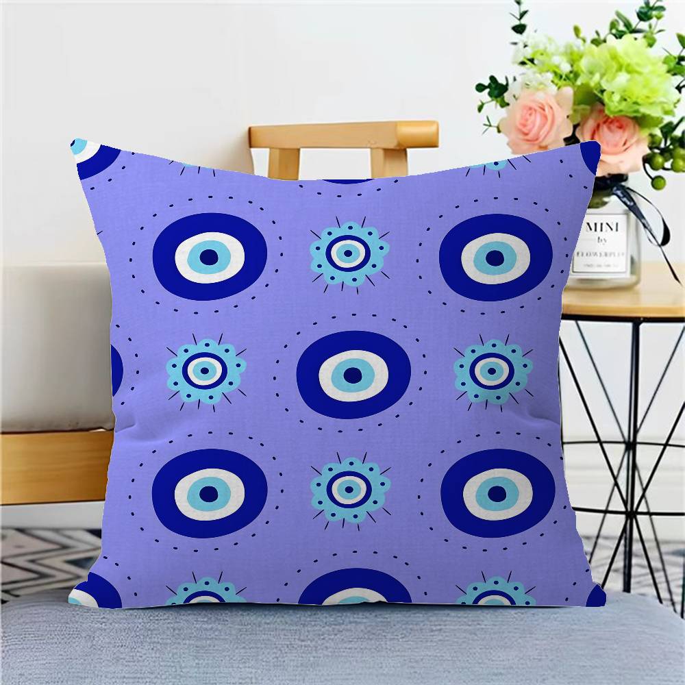 

Funny Lucky Evil Eye Pillow Cover Sofa Cushion Cover Home Room Decoration Children Gift 12x12Inch