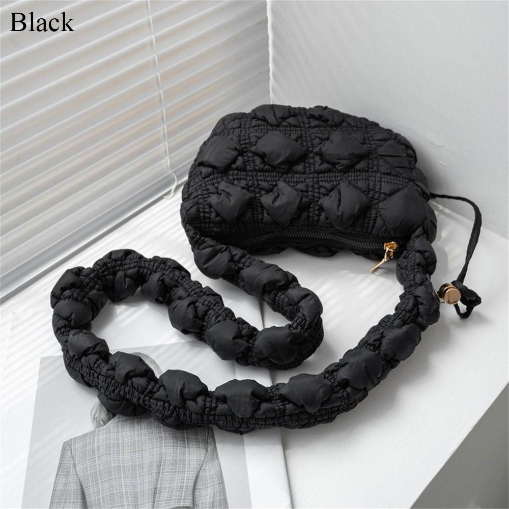 Women Cloud Pleated Bubbles Messenger Bag Elegant Quilted Shopping Bag Casual Shoulder Bag Fashion Simple Solid Color Handbags