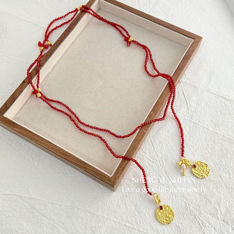 Taillenkette Kollektion~ Halskette mehrlagige Perlen-Taillenkette Brustkette Hofessen Schulterkette leichter Luxus Bein Kette einzigartiges Halsband