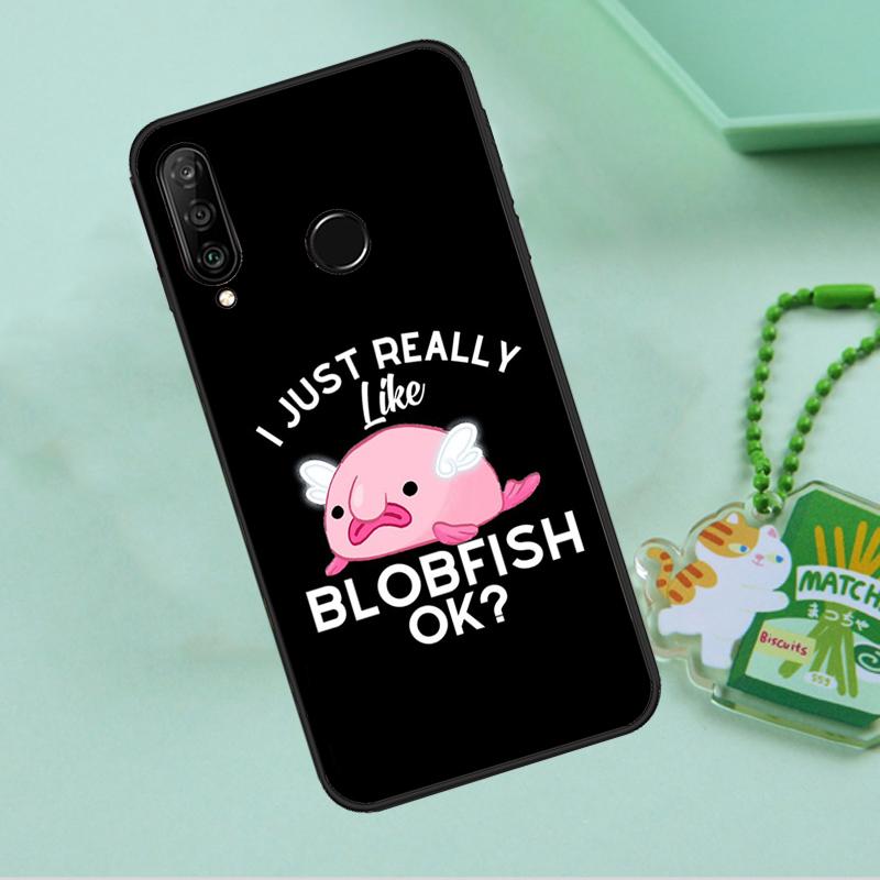 Cute Blobfish For Huawei Nova 12i 12s 7i 8i 11i 9 10 SE Y90 Y60 Y70 Y72 Y61 Y91 P30 P40 Lite P60 Pro Case