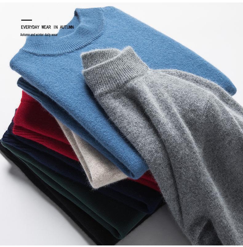 Men's Winter Knit High Collar Warm Shirt, 500g
