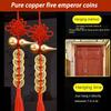 1PCS Handmade Brass Chinese Knot Five Emperor Coin Gourd A Household Door Hanging Car Accessories Gift