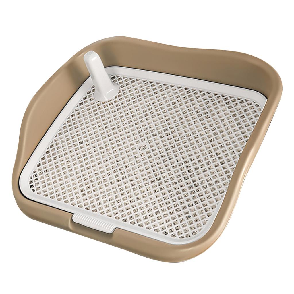 Hunde-Toilettenschale mit erhöhten Zäunen, herausnehmbarem Maschenrost und Pfosten, verhindert Spritzer, großer Platz