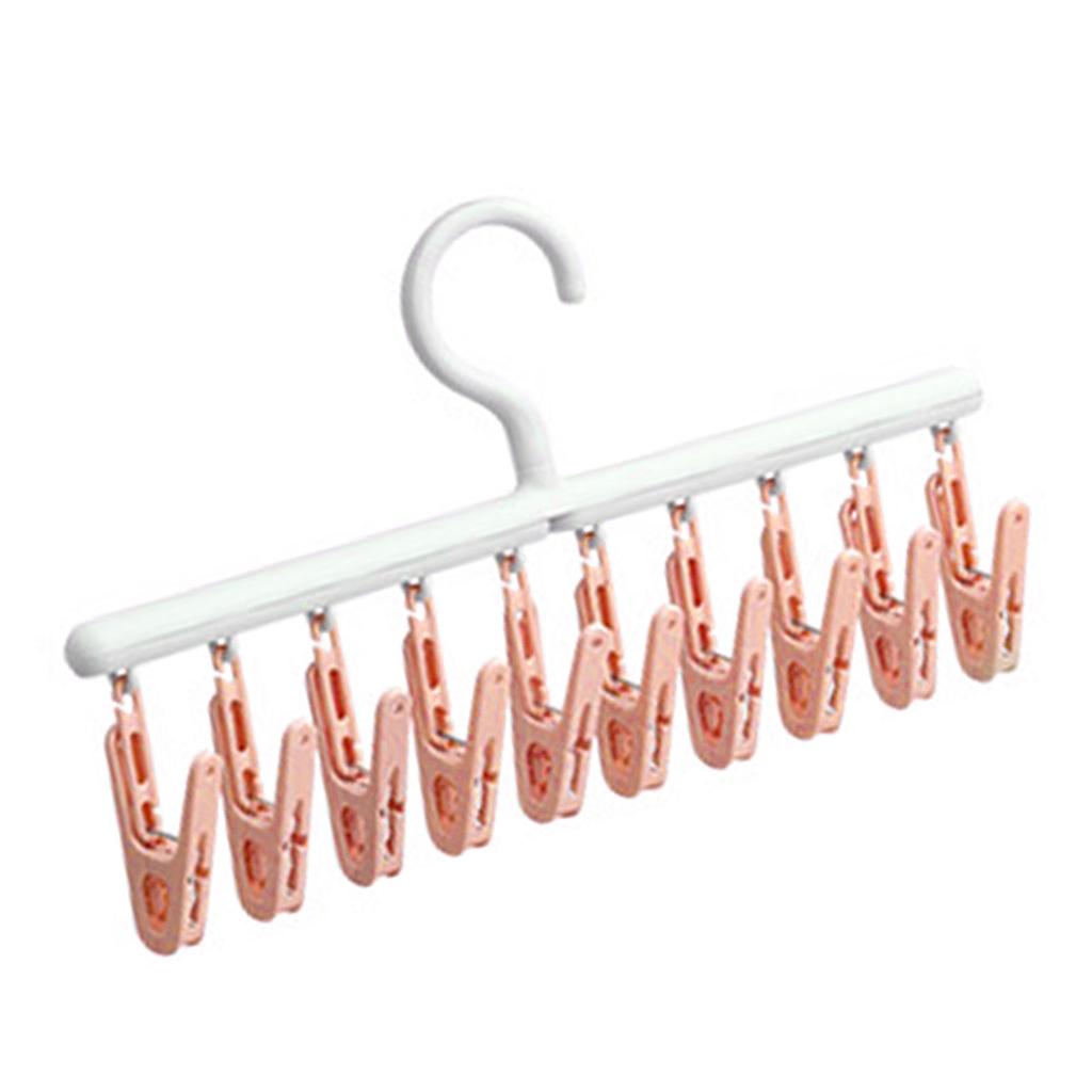 Socks    Multifunctional 360 Degree Rotating 10 Clips Socks Drying Rack for Dormitory Home Balcony