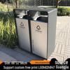 Large Stainless Steel Outdoor Sorting Trash Can for Parks and Commercial Spaces