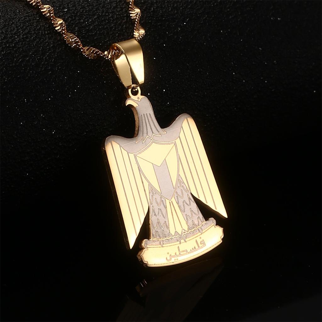 Collar Colgante de Palestina Para Hombres Mujeres Árabe Africano Acero Inoxidable Collares Amuleto