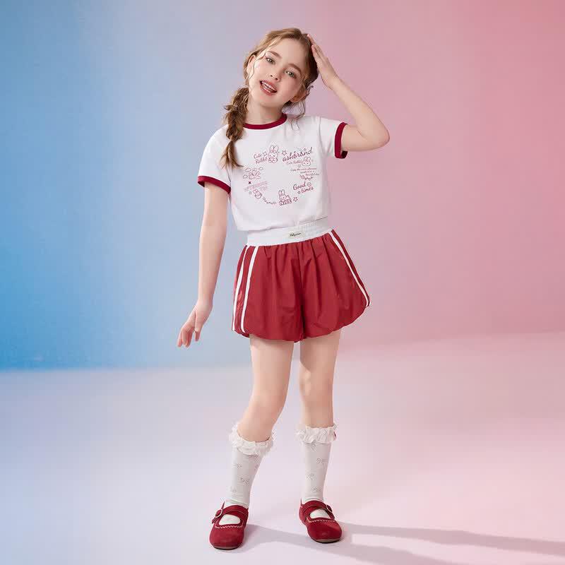 Girls' Summer Short Sleeve T-shirt & Shorts Set